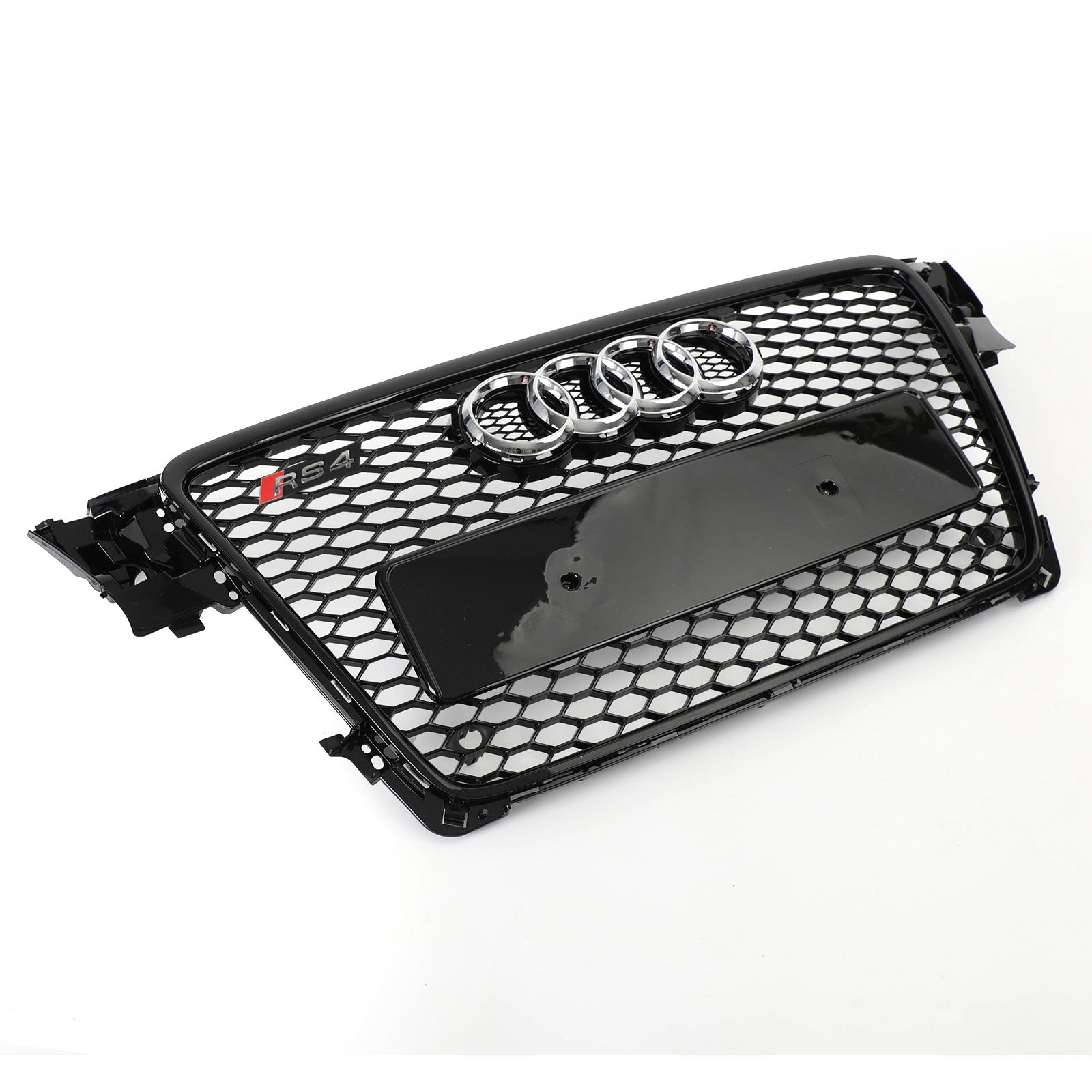 Reemplazo de parrilla delantera para Audi 2008-2012 A4/S4 B8, estilo RS4, rejilla deportiva de malla hexagonal en color negro