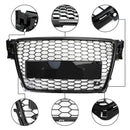 2008–2012 Audi A4/A4 Avant/S4 B8 RS4 Style Honeycomb Sport Mesh Hex Grill, glänzend schwarzer Kühlergrill-7