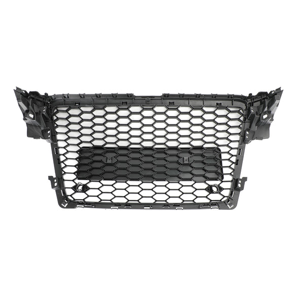 2008–2012 Audi A4/A4 Avant/S4 B8 RS4 Style Honeycomb Sport Mesh Hex Grill, glänzend schwarzer Kühlergrill
