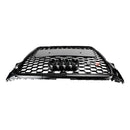 Audi A4/ A4 Sline/ S4 B8 2008-2012 RS4 Honeycomb Grille Front Bumper Mesh Black Grill With Ring Emblem-12