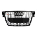 Audi 2008-2012 A4/S4 B8 Reemplazo de parrilla RS4 Estilo Honeycomb Sport Mesh Hex Grille Negro-19
