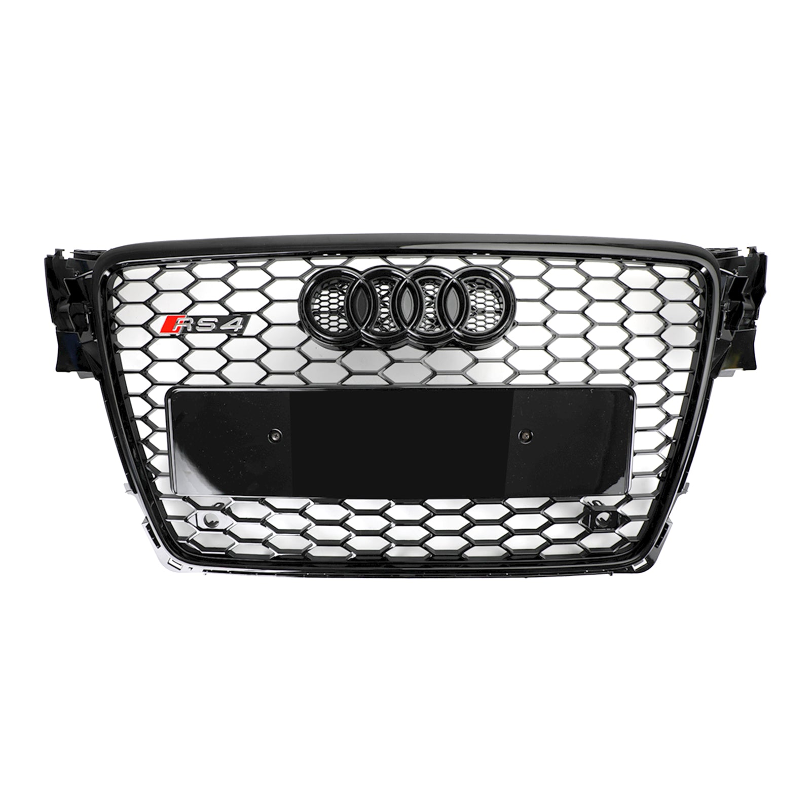 Reemplazo de parrilla delantera para Audi 2008-2012 A4/S4 B8, estilo RS4, rejilla deportiva de malla hexagonal en color negro