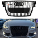 Audi 2008-2012 A4/S4 B8 Reemplazo de parrilla RS4 Estilo Honeycomb Sport Mesh Hex Grille Negro-2