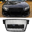 Audi A4/ A4 Sline/ S4 B8 2008-2012 RS4 Honeycomb Grille Front Bumper Mesh Black Grill-3