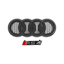Audi A4/ A4 Sline/ S4 B8 2008-2012 RS4 Honeycomb Grille Front Bumper Mesh Black Grill With Ring Emblem-10