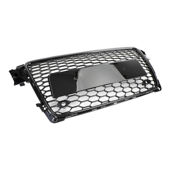 2008-2012 Audi A4/A4 Avant B8 RS4 Stile Maglia a nido d'ape Griglia esagonale Griglia nera lucida + Griglia fendinebbia