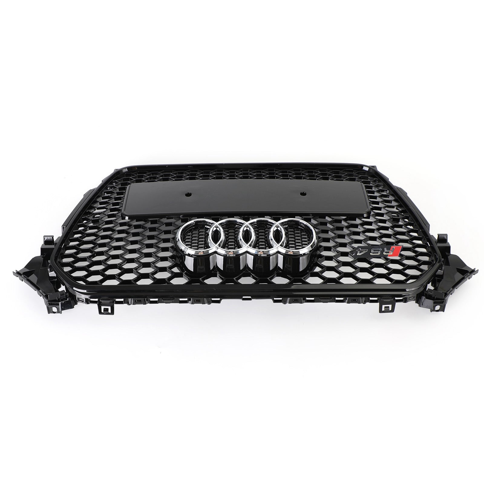 Audi A4 / A4 Sline / S4 B8.5 2013 2014 2015 2016 RS4 Style Gloss Black Grill Honeycome Mesh Sport Hex Front Grille W/ Emblem