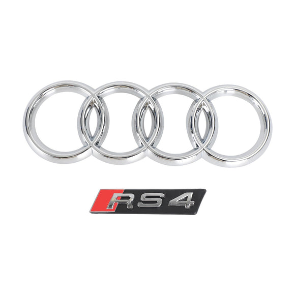 2012-2016 Audi A4/A4 Sline/S4 B8.5 Calandre avant noire en nid d'abeille de style RS avec emblème en anneau argenté