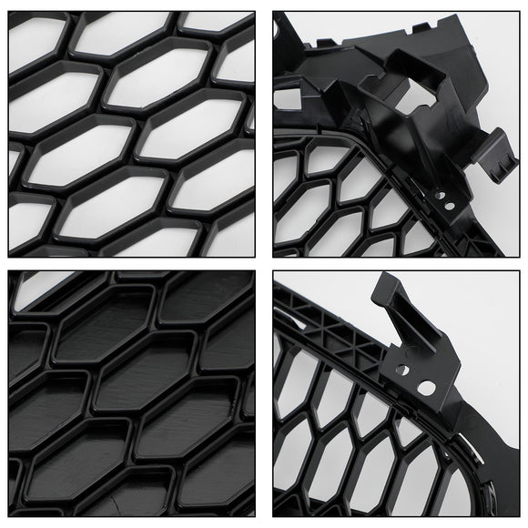 2012-2016 Audi A4 / A4 Sline / S4 Grill RS4 Style Mesh Front Bumper Gloss Black Grill With Ring Emblem