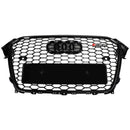 Audi A4/A4 S Line/S4 B8.5 2012 2013 2014 2015 2016 Style RS4 Calandre noire brillante en maille nid d'abeille Sport Calandre hexagonale avec emblème-17