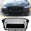 2012-2016 Audi A4/A4 Sline/S4 Parrilla Estilo RS4 Parachoques delantero de malla Parrilla negra brillante-3
