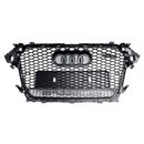 2012-2016 Audi A4/A4 Sline/S4 B8.5 Calandre avant noire en nid d'abeille de style RS avec emblème en anneau argenté-20