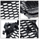 Audi A4/A4 S Line/S4 B8.5 2012 2013 2014 2015 2016 Style RS4 Calandre noire brillante en maille nid d'abeille Sport Calandre hexagonale avec emblème-36