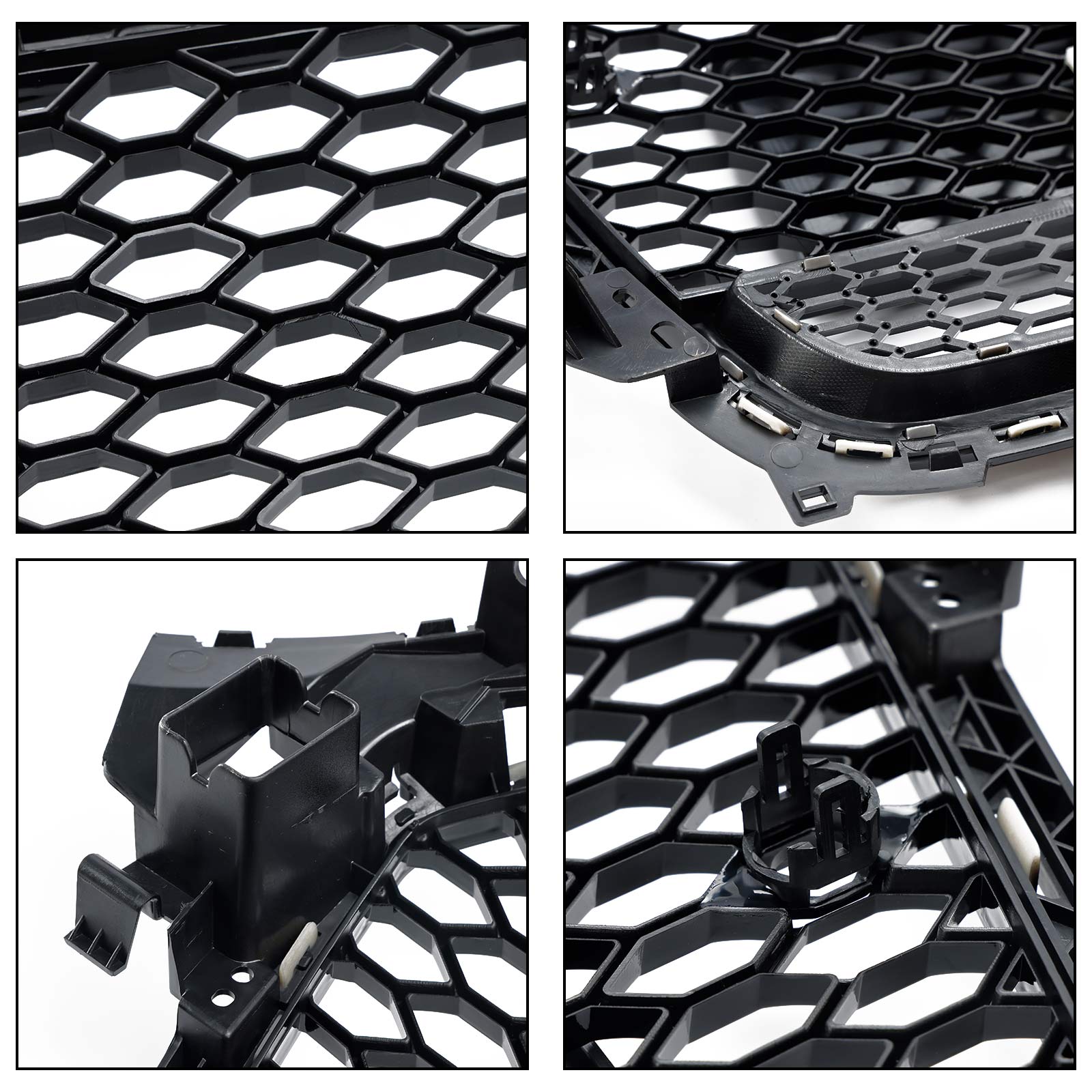 2012-2016 Audi A4 / A4 Sline / S4 B8.5 Front Black Honeycomb RS Style Grille With Silver Ring Emblem
