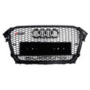 Audi A4/A4 S Line/S4 B8.5 2012 2013 2014 2015 2016 Style RS4 Calandre noire brillante en maille nid d'abeille Sport Calandre hexagonale avec emblème-27