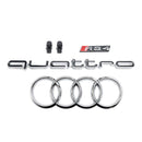 2012-2016 Audi A4/A4 Sline/S4 B8.5 Calandre avant noire en nid d'abeille de style RS avec emblème en anneau argenté-14