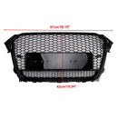 Audi A4/A4 S Line/S4 B8.5 2012 2013 2014 2015 2016 Estilo RS4 Parrilla negra brillante Malla de nido de abeja Parrilla delantera hexagonal deportiva con emblema-3