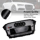 2013-2016 Audi A4/A4 Sline/S4 RS4 Quattro Style Grill Pare-chocs avant Calandre noire avec emblème noir-4