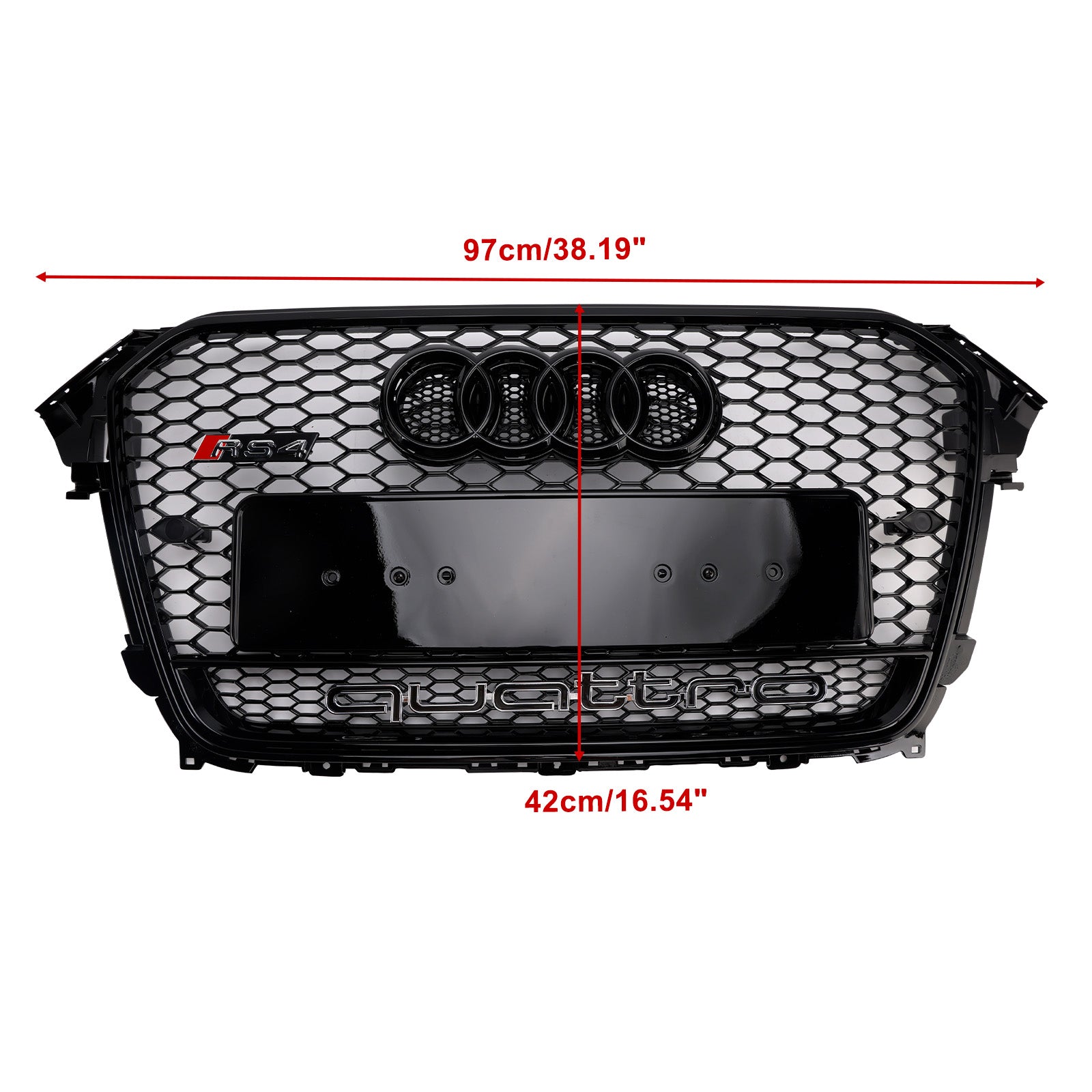 2013-2016  Audi A4 / A4 Sline / S4 RS4 Quattro Style Grill Front Bumper Black Grille W/ Black Emblem - 0