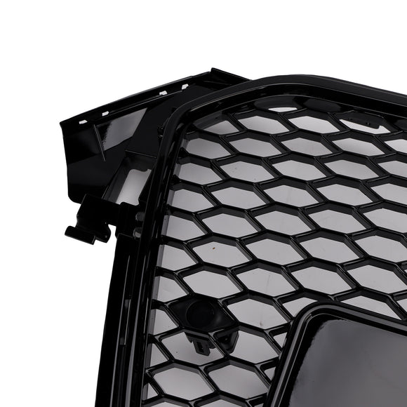 Audi A4 / A4 Sline / S4 2012-2016 Honeycomb RS Style Front Grill Upper Bumper Replacement Black Grille