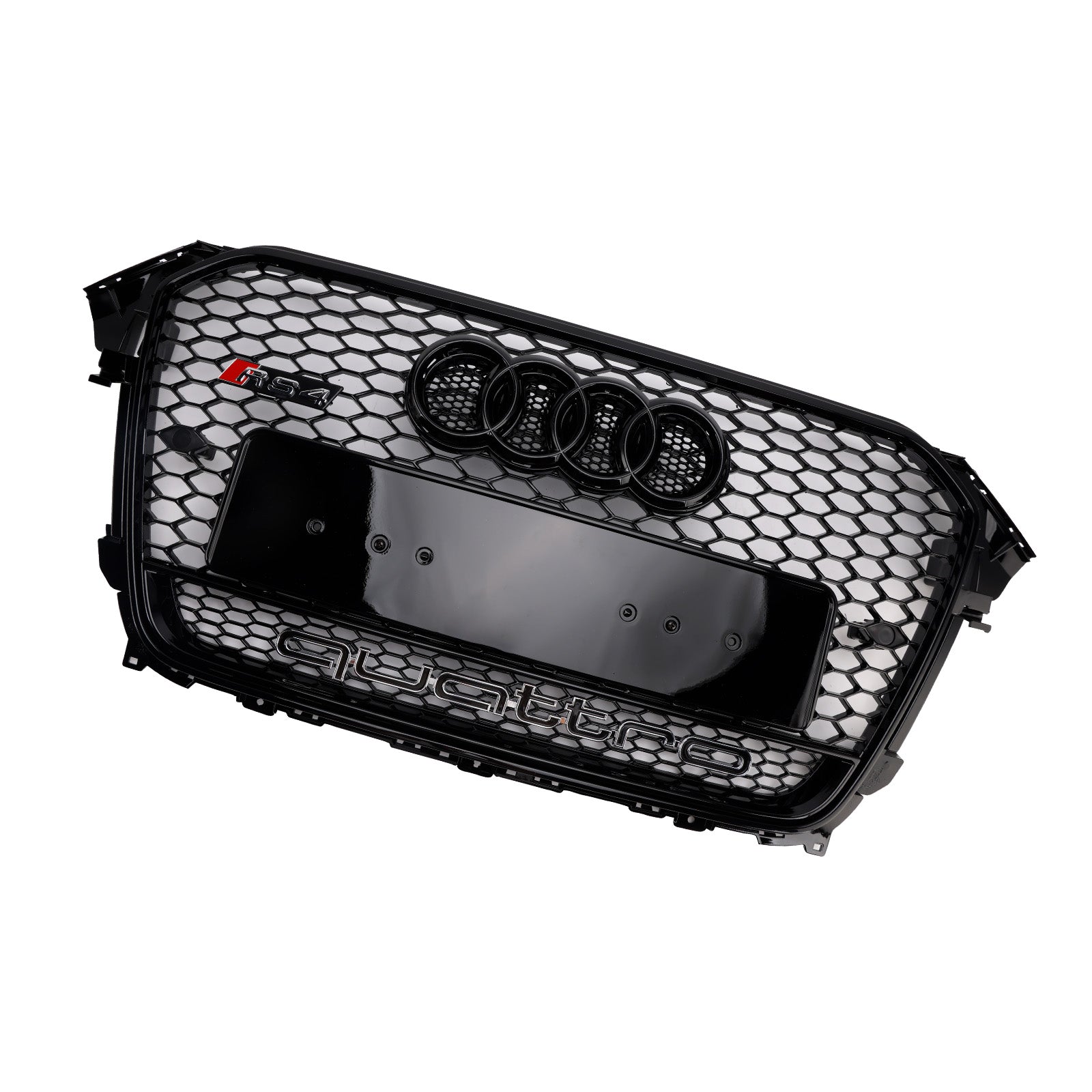 2013-2016  Audi A4 / A4 Sline / S4 RS4 Quattro Style Grill Front Bumper Black Grille W/ Black Emblem