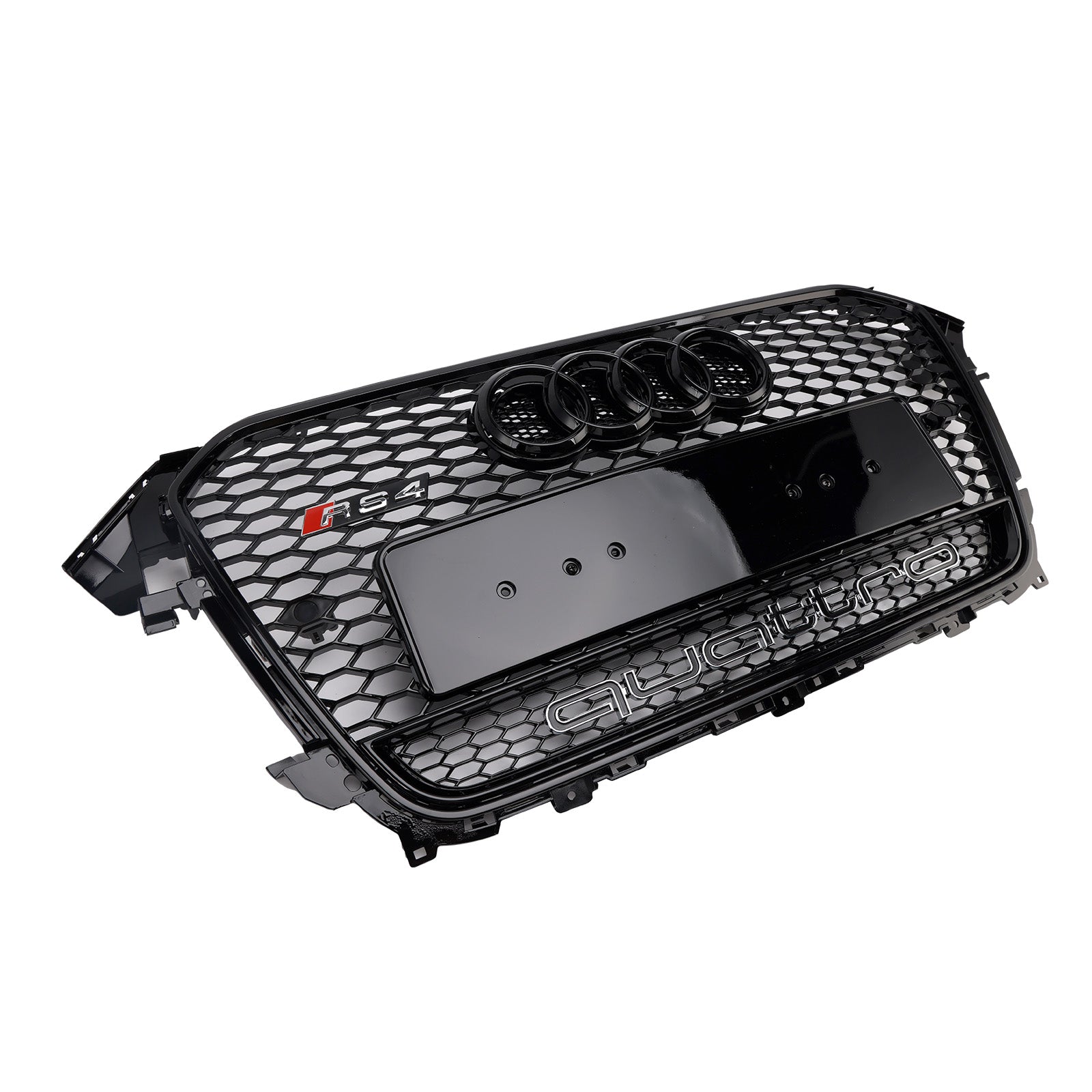 2013-2016  Audi A4 / A4 Sline / S4 RS4 Quattro Style Grill Front Bumper Black Grille W/ Black Emblem