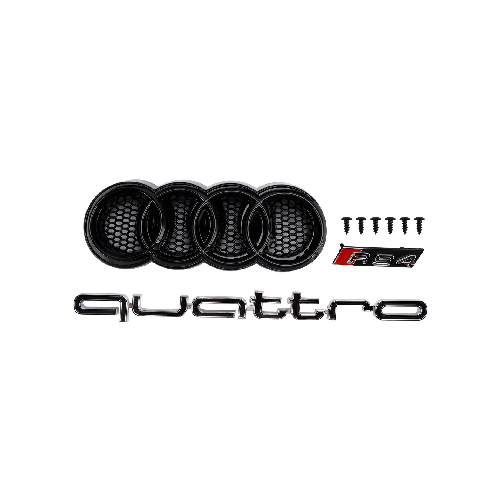 2013-2016  Audi A4 / A4 Sline / S4 RS4 Quattro Style Grill Front Bumper Black Grille W/ Black Emblem