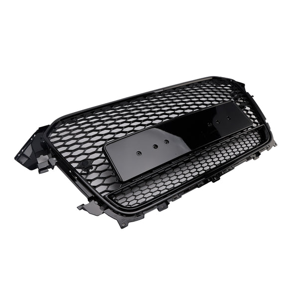 Audi A4/A4 S Line/S4 B8.5 2012 2013 2014 2015 2016 Estilo RS4 Parrilla negra brillante Malla de nido de abeja Parrilla delantera hexagonal deportiva con emblema