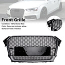 RS4 Stijl Voorbumper Grille Chrome Surround Zwarte Grill Fit Audi A4 S4 B8.5 2013-2016 w/Quattro-3