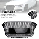 Audi A4 / A4 Sline / S4 2012-2016 Honeycomb RS Style Front Grill Upper Bumper Replacement Black Grille-19