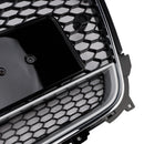 RS4 Stijl Voorbumper Grille Chrome Surround Zwarte Grill Fit Audi A4 S4 B8.5 2013-2016 w/Quattro-6