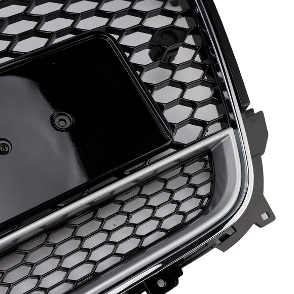 RS4 Stijl Voorbumper Grille Chrome Surround Zwarte Grill Fit Audi A4 S4 B8.5 2013-2016 w/Quattro