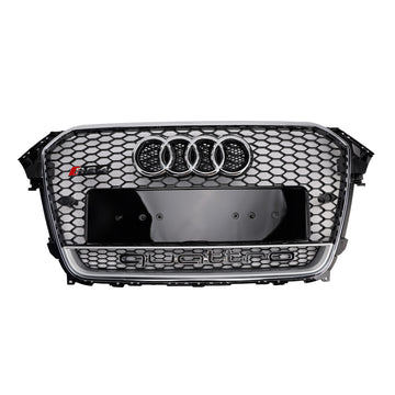 Grade do para-choque dianteiro estilo RS4, grade preta surround cromada, adequada para Audi A4 S4 B8.5 2013-2016 com Quattro