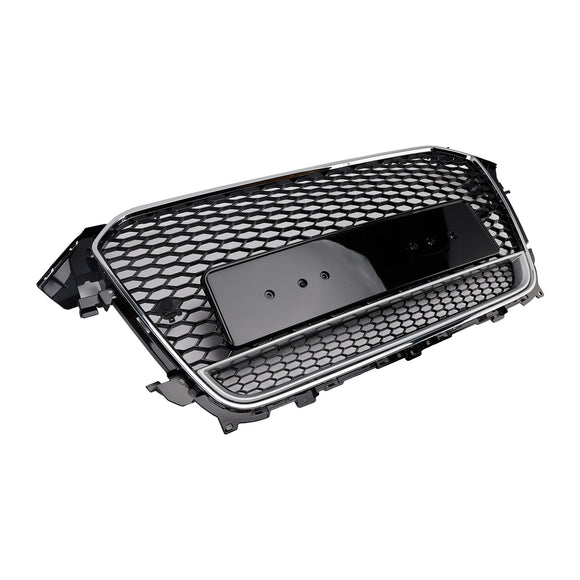 RS4 Stijl Voorbumper Grille Chrome Surround Zwarte Grill Fit Audi A4 S4 B8.5 2013-2016 w/Quattro