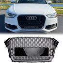 Audi A4 / A4 Sline / S4 2012-2016 Honeycomb RS Style Front Grill Upper Bumper Replacement Black Grille-33