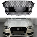 Audi A4 / A4 Sline / S4 2012-2016 Honeycomb RS Style Front Grill Upper Bumper Replacement Black Grille-34