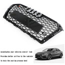 2016-2019 Audi A4 / A4 S-Line / S4 B9 RS4 Style Honeycomb Mesh Grill Front Bumper Gloss Black Grille With Silver Emblem-6