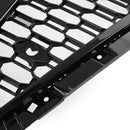 2016-2019 Audi A4 / A4 S-Line / S4 B9 RS4 Style Honeycomb Mesh Grill Front Bumper Gloss Black Grille With Silver Emblem-9