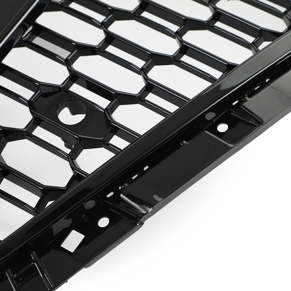 2016-2019 Audi A4 / A4 S-Line / S4 B9 RS4 Style Honeycomb Mesh Grill Front Bumper Gloss Black Grille With Silver Emblem