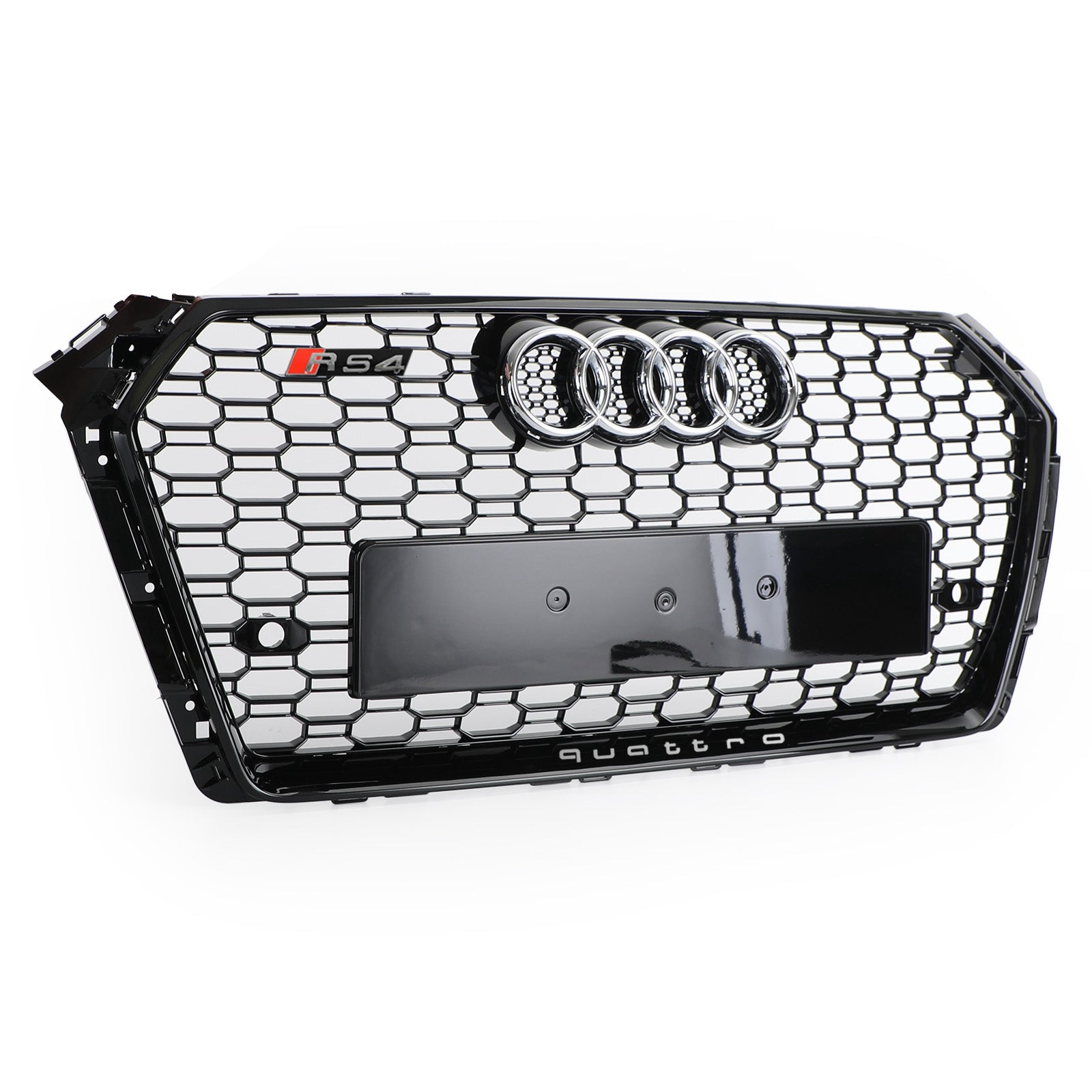 Rejilla de panal de abeja estilo RS4 para Audi A4/S4 B9 2016-2019 Rejilla hexagonal de repuesto de malla negra