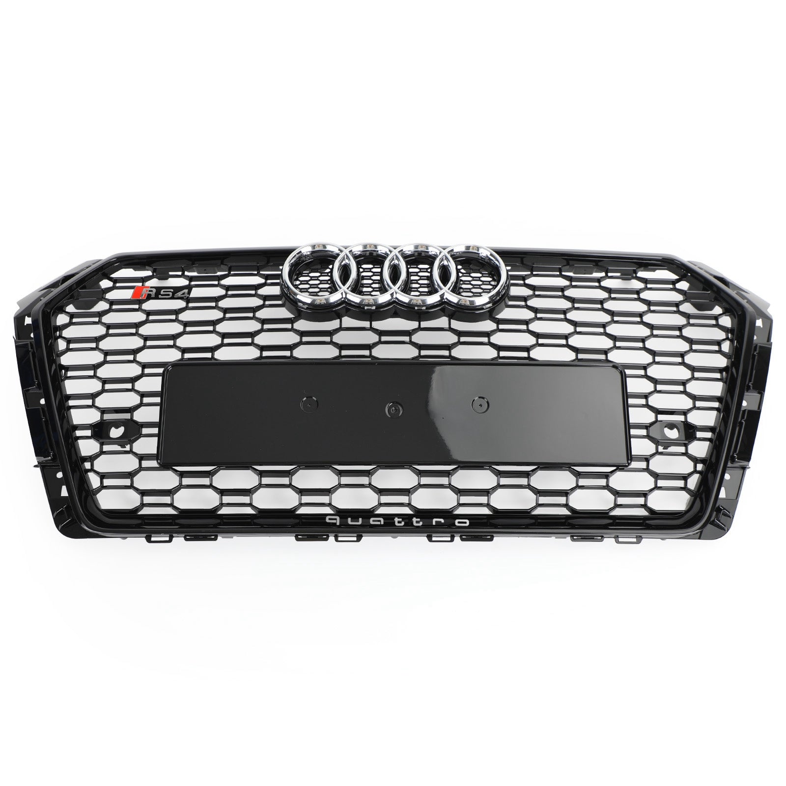 Grille en nid d'abeille de remplacement de calandre hexagonale en maille de style RS4 pour Audi A4/S4 2017-2019 Grille noire