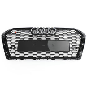 Audi A4/S4 B9 2016–2019 Wabengrill, RS4-Stil, Netz-Sechskant-Grill, schwarzer Ersatzgrill - 0