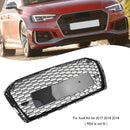 2016-2019 Audi A4 / A4 S-Line / S4 B9 RS4 Style Honeycomb Mesh Grill Front Bumper Gloss Black Grille-5