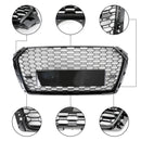 2016-2019 Audi A4 / A4 S-Line / S4 B9 RS4 Style Honeycomb Mesh Grill Front Bumper Gloss Black Grille-7