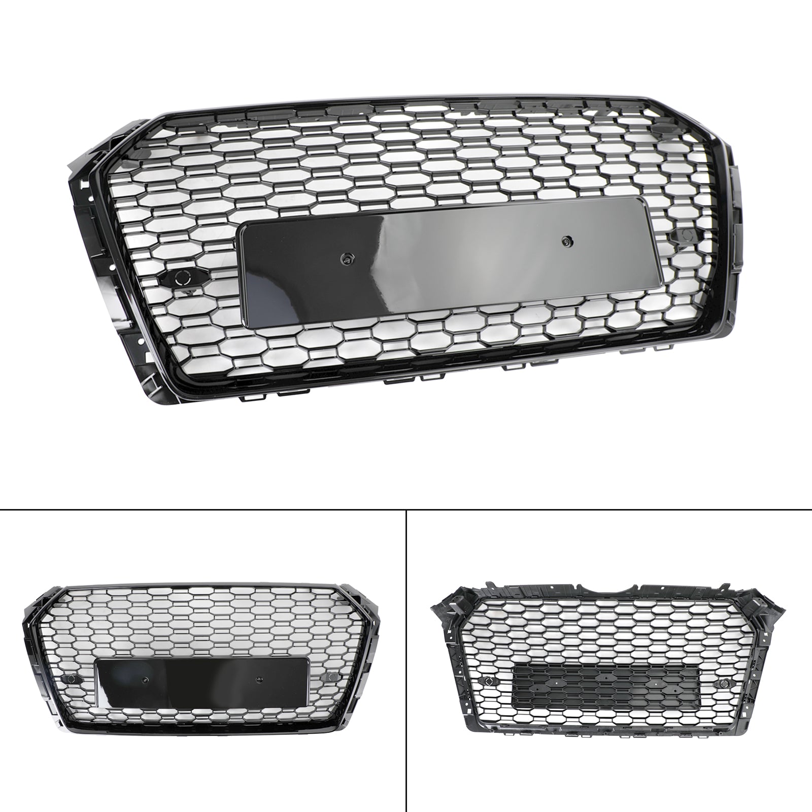 2016-2019 Audi A4/A4 S-LINE/S4 B9 RS4 WHonecomb Mesh Grill Front Stoßstange Gloss Black Kühlergrill