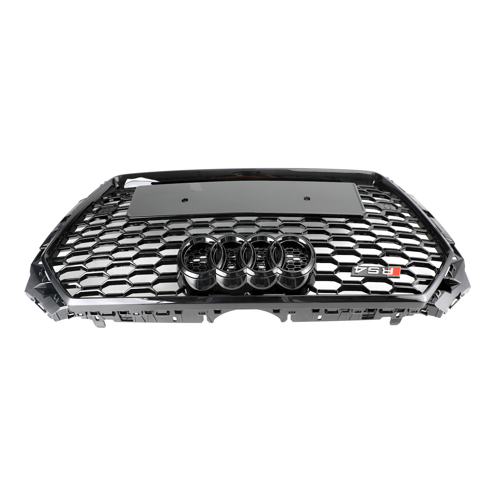 Grille de calandre hexagonale en nid d'abeille de style Audi A4 S4 B9 RS4 2016-2019, calandre noire brillante de remplacement