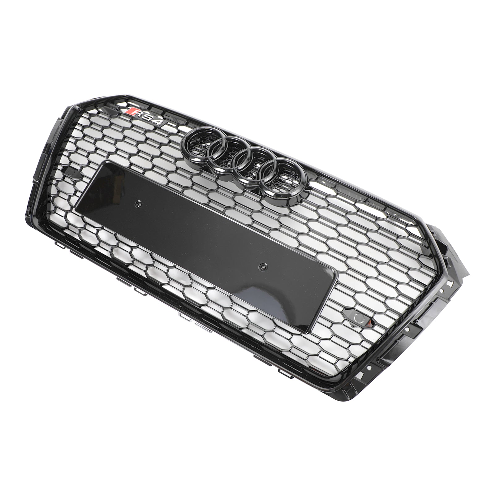 Grille de calandre en nid d'abeille de style Audi A4 / A4 S-Line / S4 B9 RS4 2016-2019 Grille de pare-chocs avant noire brillante