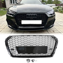 2016-2019 Audi A4 / A4 S-Line / S4 B9 RS4 Style Honeycomb Mesh Grill Front Bumper Gloss Black Grille-3