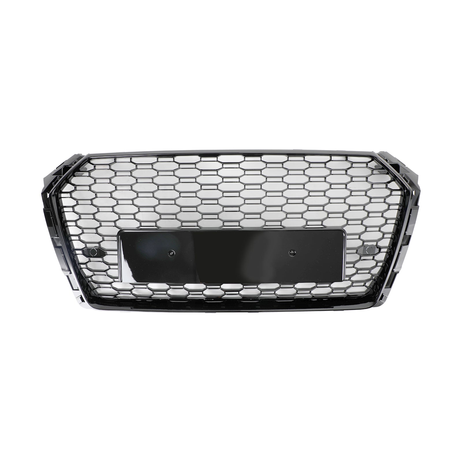 Rejilla de repuesto de malla hexagonal en forma de panal de abeja estilo Audi A4 S4 B9 RS4 2016-2019, color negro brillante