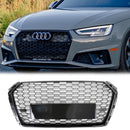 2016-2019 Audi A4 / A4 S-Line / S4 B9 RS4 Style Honeycomb Mesh Grill Front Bumper Gloss Black Grille-5